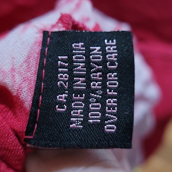 Papa Vancouver Red Pink Flowy Top Free Size - Picture 6 of 6